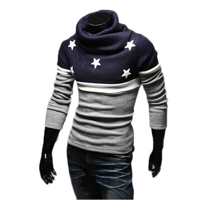 

Zogaa New Men's Sweater High Collar Embroidery