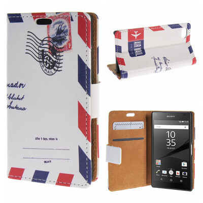 

MOONCASE for Sony Xperia Z5 Compact ( Z5 Mini ) Case Flip Leather Foldable Stand Feature Case Cover [Pattern series] /a03