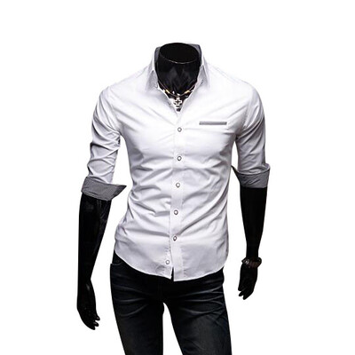 

Zogaa New Mens Shirt 7 Sleeve Matching Color
