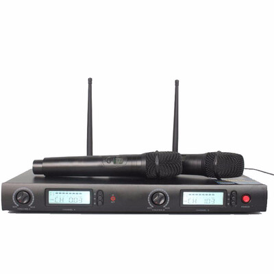 

Wireless Microphone System brand UGX9 Professional Microphone 2 Channel UHF Dynamic Professional 2 Pocket Microphone Karaoke
