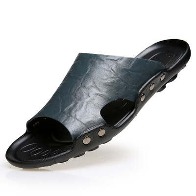 

2018 Summer New Style Fashion Leather Sandals Slip Large Size Sandals&Slippers Beach Shoes