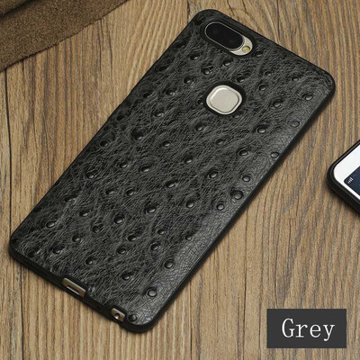 

Genuine Leather Phone Case For Vivo X20 Plus Ostrich texture Back Cover For X9 X9s Plus Cases