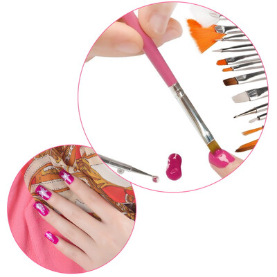 

15Pcs Cosmetic Nail Art Polish Painting Draw Pen Brush Tips Tools Set UV Gel