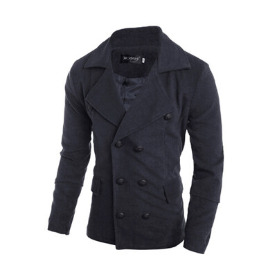 

Zogaa New Mens Wind Coat Fashion Slim Double-breasted