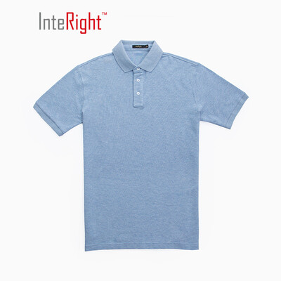 

INTERIGHT Jingdong quality 50 cotton double beads to avoid hot mens business casual POLO shirt blue L code