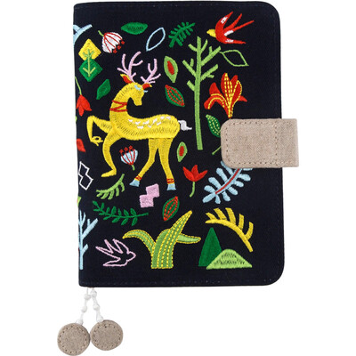 

Kinbor embroidery section A5 handbook notepad simple schedule plan hand book stationery notebook koi king DTB6047
