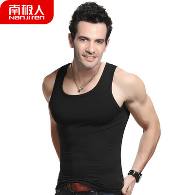 

Antarctic vest mens combed cotton stretch tight-fitting sports bottoming shirt NSJA0660 black 1 XXL