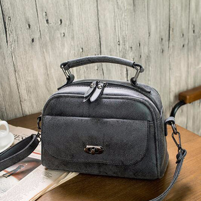 

High Quality Numbuck Leather hand bag Women Top-Handbag Fashion lock Women Shoulder Bag Shell Stlye Women Bag