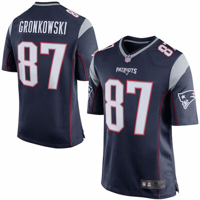 

Mens New England Patriots Nike Navy Custom Game Jersey