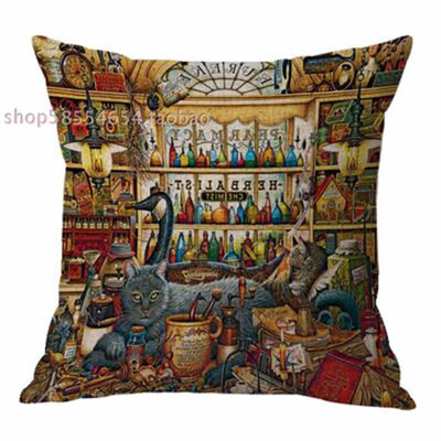 

Cntomlv New Cartoon Cat Cushion Covers Pillow Cover Printed Cat For Home Kids Room Decoration