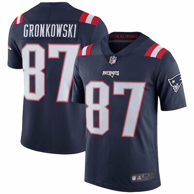 

Mens New England Patriots Nike Navy Custom Game Jersey
