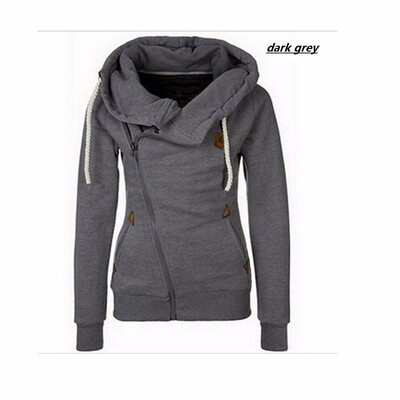 

Womens new fashion hooded long-sleeved sweater coat casual zipper shirt