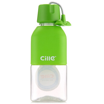 

CILLE plastic cup 330ml sports cups lovely portable hand cup pink -1606