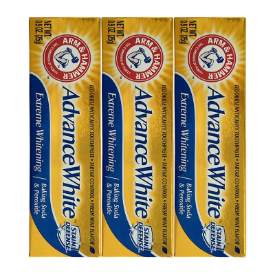 

Ai Wo США (ARM & HAMMER) Отбеливающая зубная паста 25g × 3 Чистая стоимость путешествий отбелить зубы и свежее дыхание