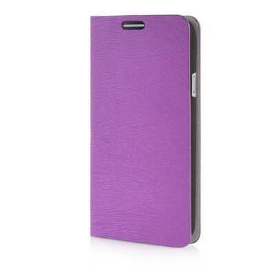 

MOONCASE Leather Side Flip Wallet Card Slot Pouch Stand Shell Back Case Cover for Samsung Galaxy E5 Purple 01