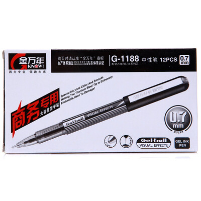 

Genvana G-1188 Large Capacity 07mm Gel Ink Pen - Black 12 Pack
