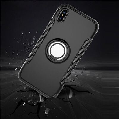 

For iPhone X 7 8 Plus Ring Magnetic Shockproof Rugged Hybrid Phone Case Cover