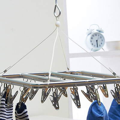 

You Mu multi-function multi-clip drying rack stainless steel underwear pantyhose baby drying rack 20 clip