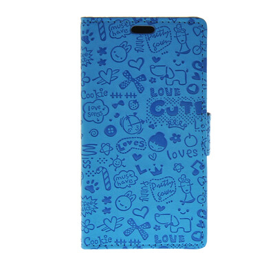 

MOONCASE Cute Little Witch Leather Side Flip Wallet Card Holder Stand Pouch ЧЕХОЛ ДЛЯ Huawei Ascend Y635 Blue