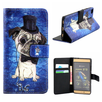 

OONCASE Cute Pattern держателя Кожаный бумажник флип карты с Kickstand Чехол для Huawei Ascend P8