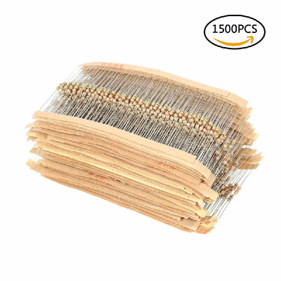 

1500pcs 75 Values 1 Ohm To 10M Ohm 14W 5 Carbon Film Resistors Assortment Kit Electronic Components
