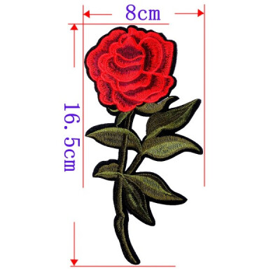 

twilingh Patches Sewing On Iron-On Accessories Red Flower Embroidered Sequined Patches For Women Wedding Dress Clothing