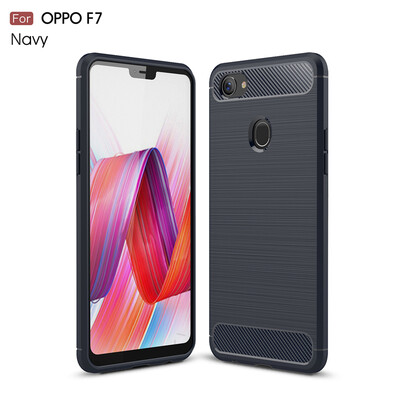 

Goowiiz Phone Case For Oppo F7F5A73 Fashion Slim Carbon Fiber TPU Soft Silicone Prevent falling