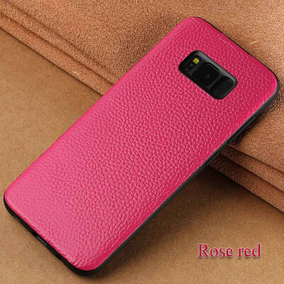 

Genuine Leather Phone Case For Samsung S8 Case Litchi Texture Back Cover For Note 8 S7 edge Case