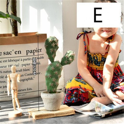 

Retro creative cement basin small&medium simulation resin cactus Nordic living room decoration floor immortal column plant pot