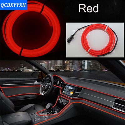 

Car Styling 5m 12V Car LED Cold lights Flexible Neon EL Wire Auto Lamps on Car Cold Light Strips Line Decorative LED Strip lamps