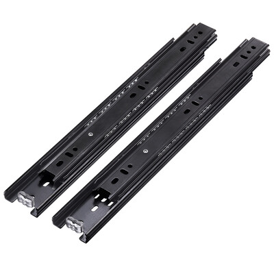 

Flying ball FlyGlobe drawer track sliding track wardrobe cabinet three-section rail guide chute mute thick black FQ-PT12