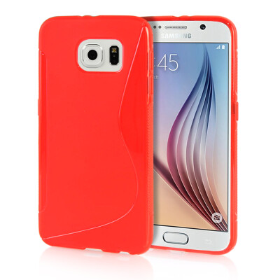 

MOONCASE S - Line Soft Flexible Silicone Gel TPU Skin Shell Back ЧЕХОЛ ДЛЯ Samsung Galaxy S6 Red