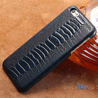 

Genuine Leather Phone Case For iPhone 6 6S Plus Case Ostrich Foot Texture Back Cover For X 7 8 Plus Case
