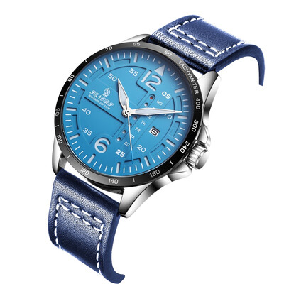 

Time Quartz Watches Leather band Double Calendar Male Wristwatch Relogio Masculine