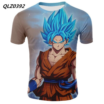 

S-XXXXL New Mens Fashion Short-Sleeve T-Shirt Dragon Ball Anime Print T-Shirt Casual Slim Sport T-Shirt Mens Tights