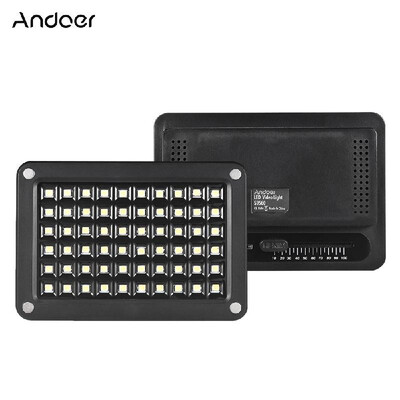 

Andoer S9560 Mini LED Video Light Lamp Panel 95 5500K Color Temperature 60pcs LEDs Adjustable Brightness Builtin Rechargeable Li