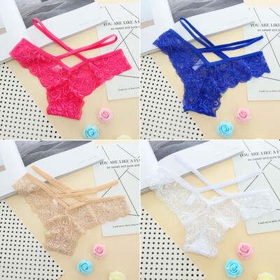 

Hot Fashion Women Sexy Lace Transparent Low Waist Hollow Underwear Girl Thongs Lady Briefs