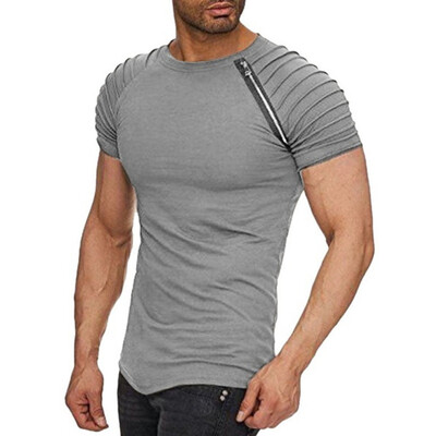 

Summer Mens Slim Fit Short Sleeve T Shirt