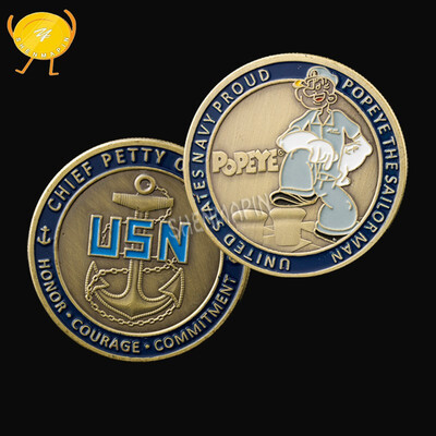 

US Colorful popeye bronze commemorative coin navy birthday gift coin