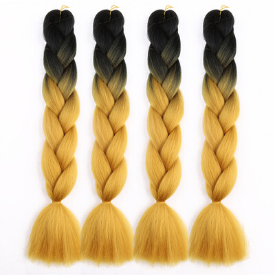 

63 Colors 4 piecelot Synthetic 2T3T4T High Temperature Fiber Ombre Braiding Hair 24 inch Jumbo Braids Hair Extensions