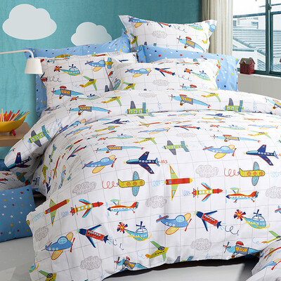 

Dohia Bedding Set Cotton Twill Double Bed Sheets - Flight Dreams 200x230cm Bed