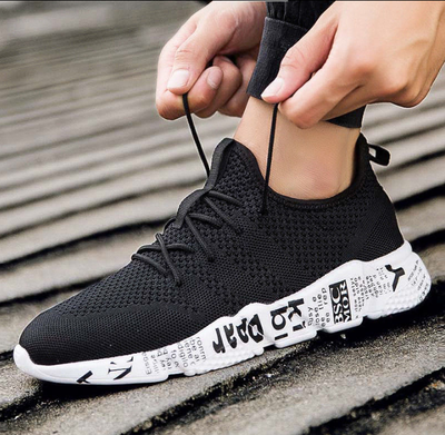 

Mens Running Trainers Gym Sports Shoes Lace Up Flat Comfy Fitness