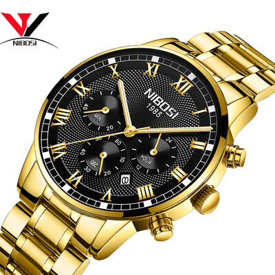 

NIBOSI 2018 New Men Watches Stainless Steel High Quality Watched Brand Fashion Analog Sport Quartz Wrist Watch Erkek Kol Saati
