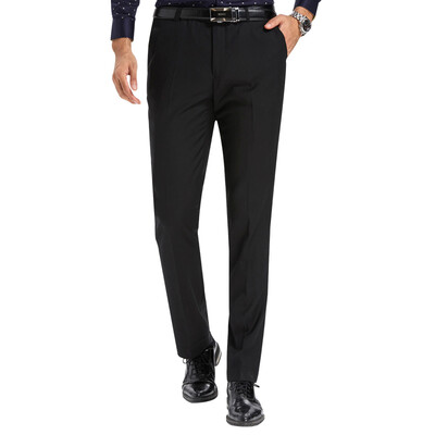 

Red Bean Hodo Men Business Dress Slim Прямые Мужчины Мужчины Чистые брюки цвета Черный 31