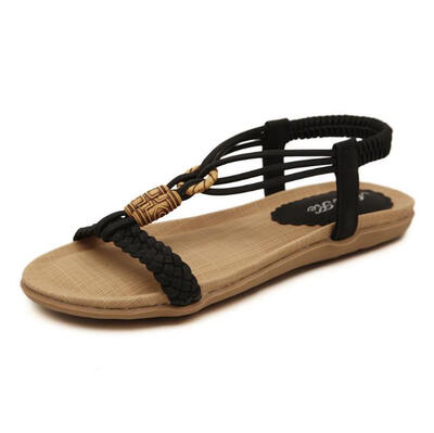 

New Bohemian style sandals Flat sandals Beaded Large size shoes