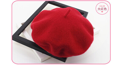 

100 real wool Beret Vintage Warm spring Winter Women Beret French Artist Beanie Hat beret femme Girl Gift