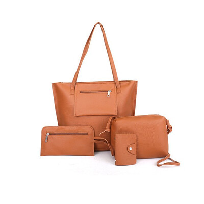 

4pcs PU Leather Bags Handbag Women Famous Brand Travel Shoulder Picture Package Female Casual Tote Messenger Bag Set With wallet