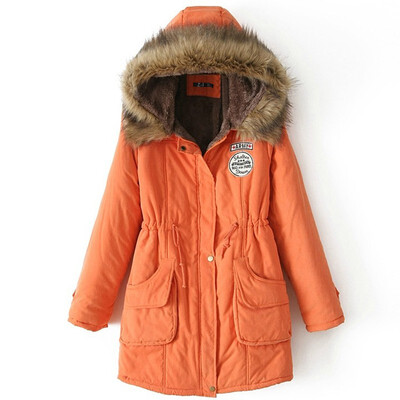 

Thick cotton-padded JacketWinter new arrival fur collar hooded coat womens cotton-padded coat large size