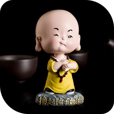 

Guangyin handyin handmade car decoration car supplies fashion cartoon shaking head small monk car decoration craft gift calm