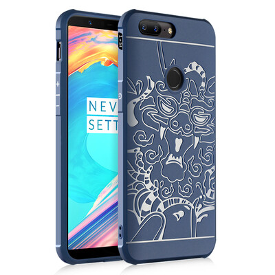 

Goowiiz Phone Case For OnePlus 355T Carved Dragon Thin Matte soft Silicone Prevent falling